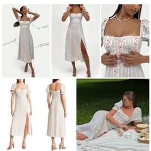 Floral Puff Sleeve Midi Dress